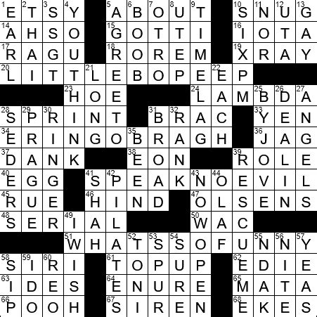 sarcastic crossword clue.